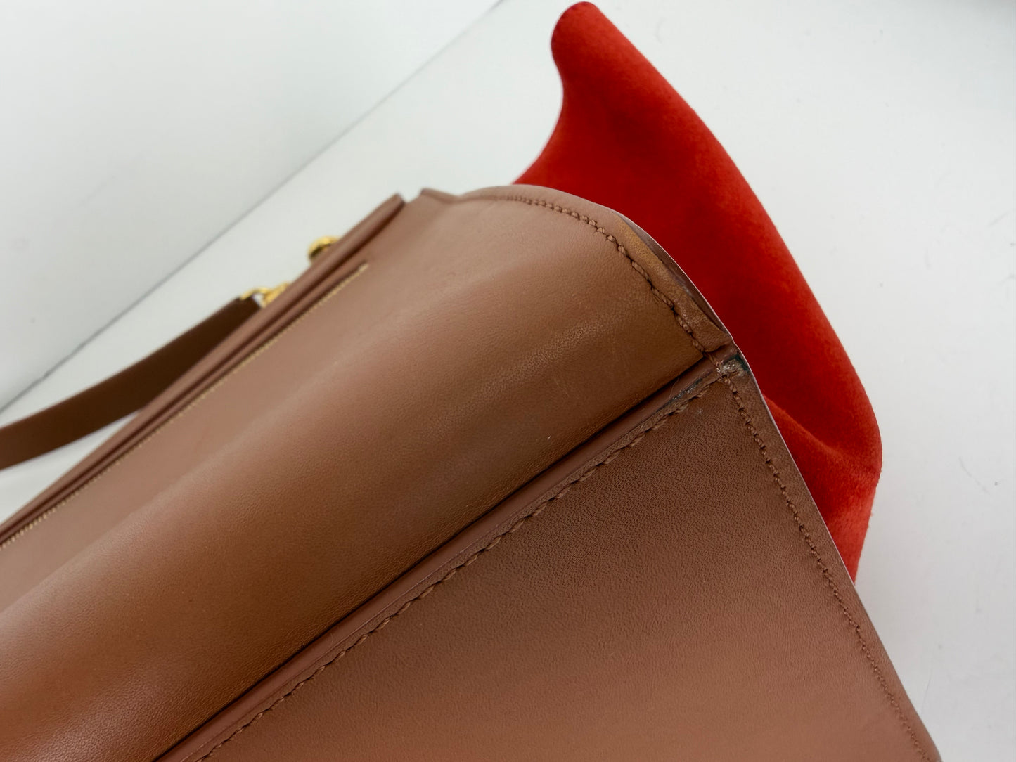 Celine Medium Trapeze Bag in Brown/Orange Leather YS