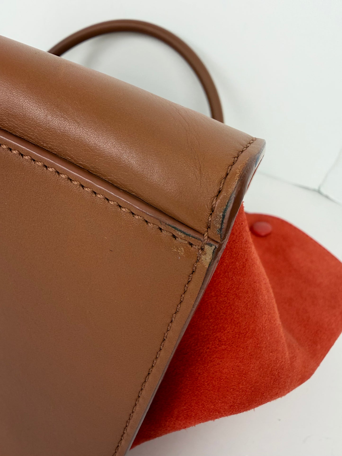 Celine Medium Trapeze Bag in Brown/Orange Leather YS