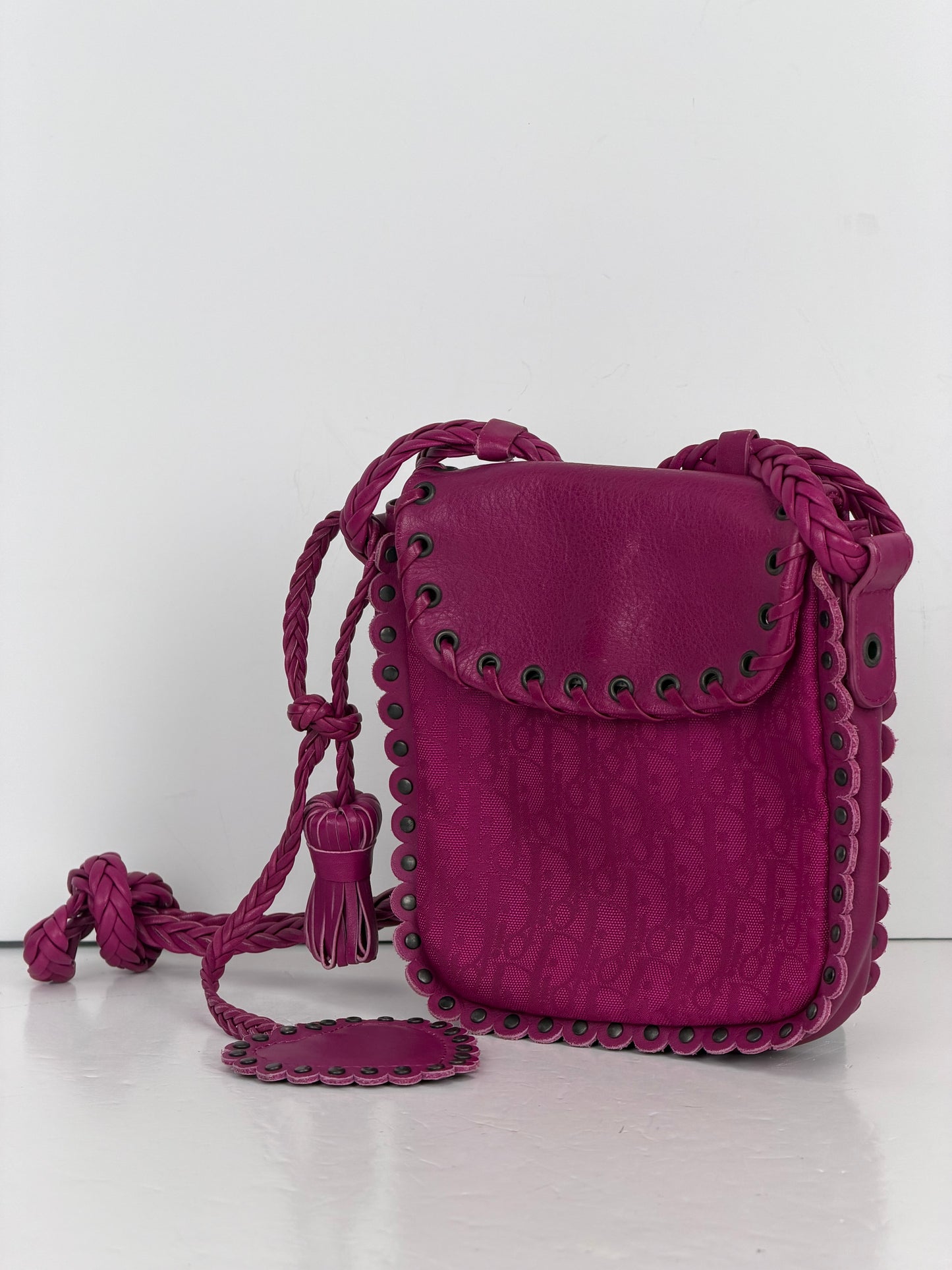 Christian Dior Diorissimo Trotter Ethnic Crossbody Bag in Dark Magenta YS26