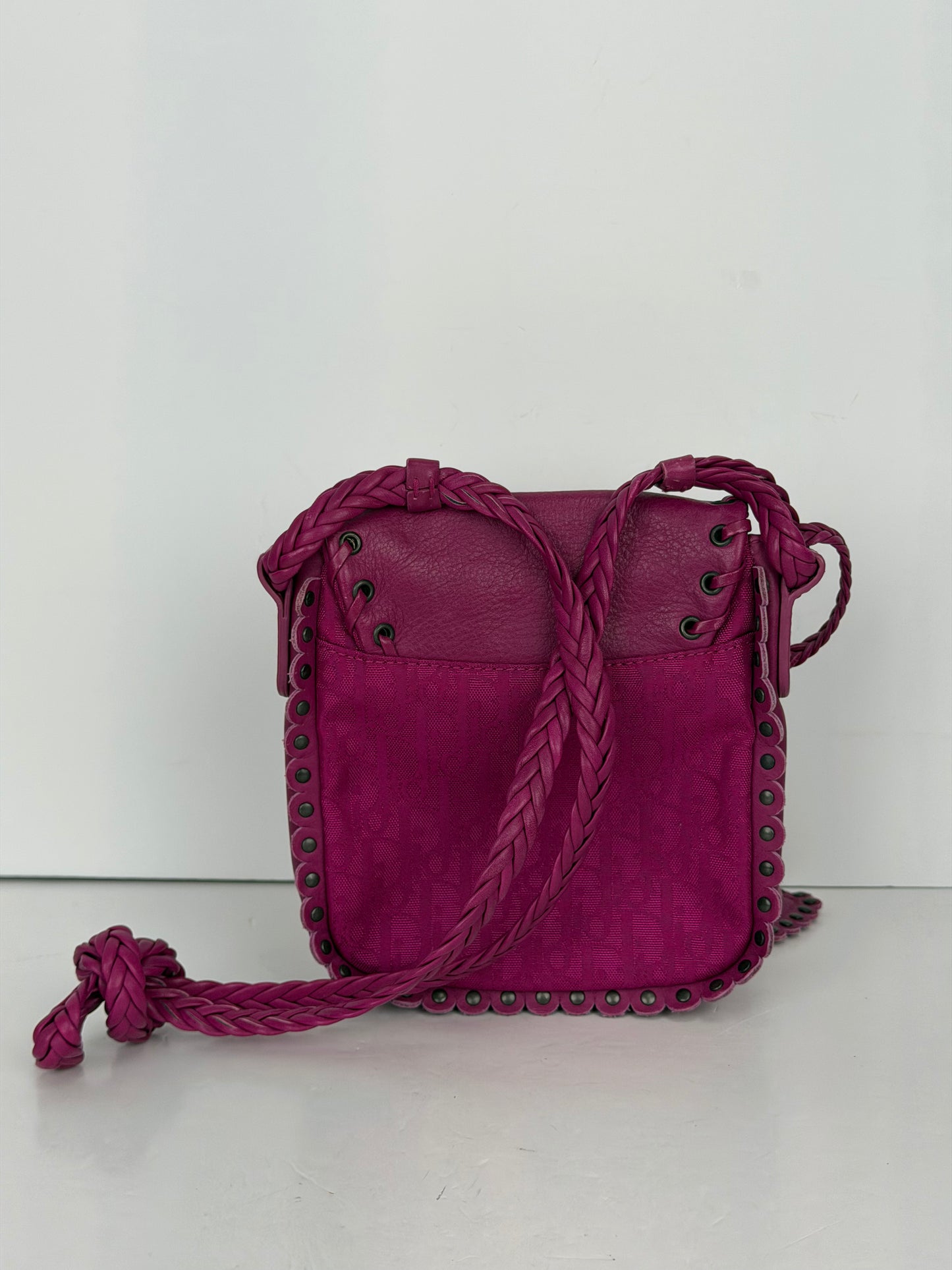 Christian Dior Diorissimo Trotter Ethnic Crossbody Bag in Dark Magenta YS26