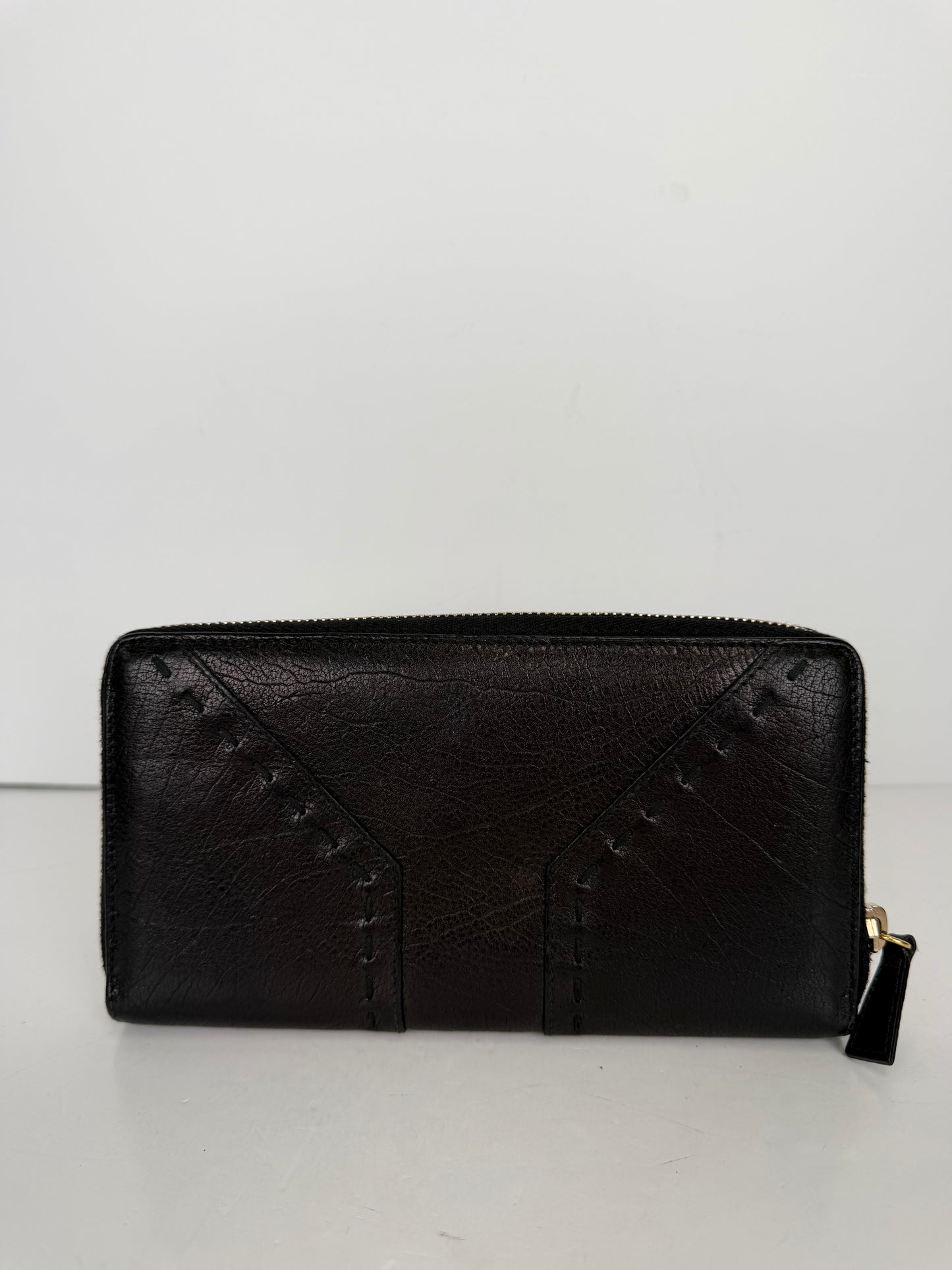 Yves Saint Laurent Muse Zip Wallet in Black Leather YK1