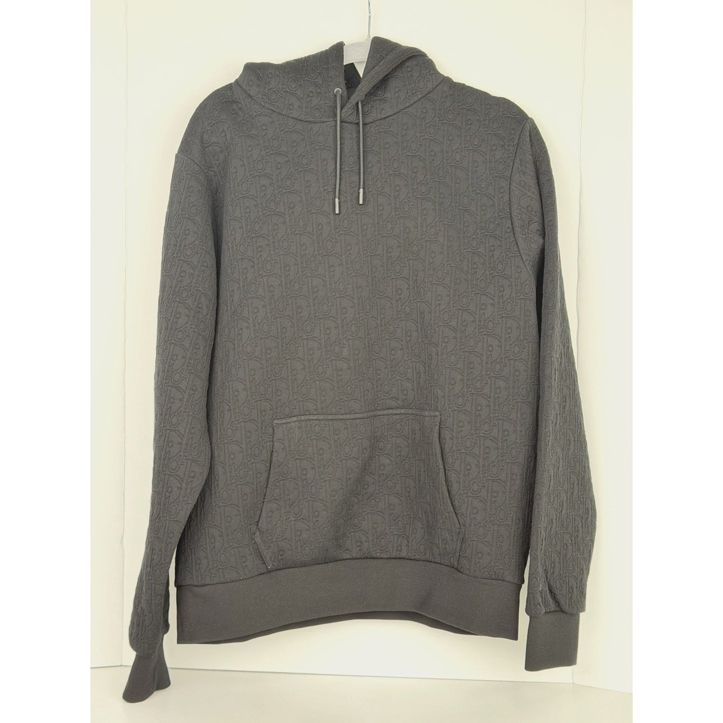 Dior Men Oblique Hooded Sweatshirt in Black Cotton-Blend Jersey