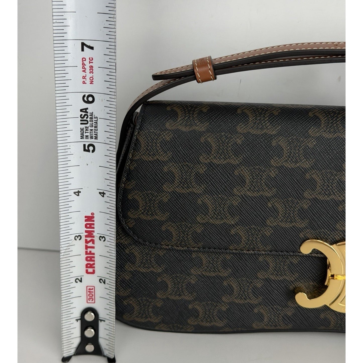 Celine Lola Triomphe Bag Coated Canvas and Calfskin & Gold-Tone Hardware B-2