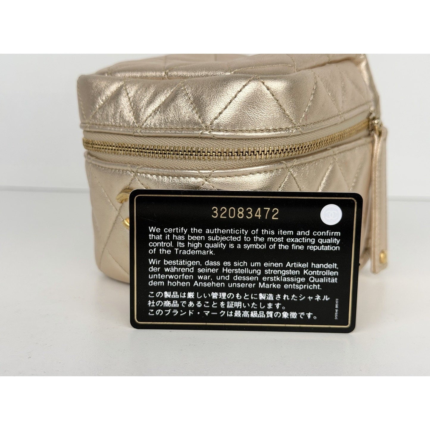 Chanel CC Cube Vanity Chain Bag Gold Quilted Metallic Lambskin 2021-2022 U3