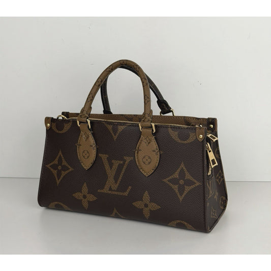 Louis Vuitton OnTheGo East West HandBag Monogram Reverse Brown Canvas NFC E2