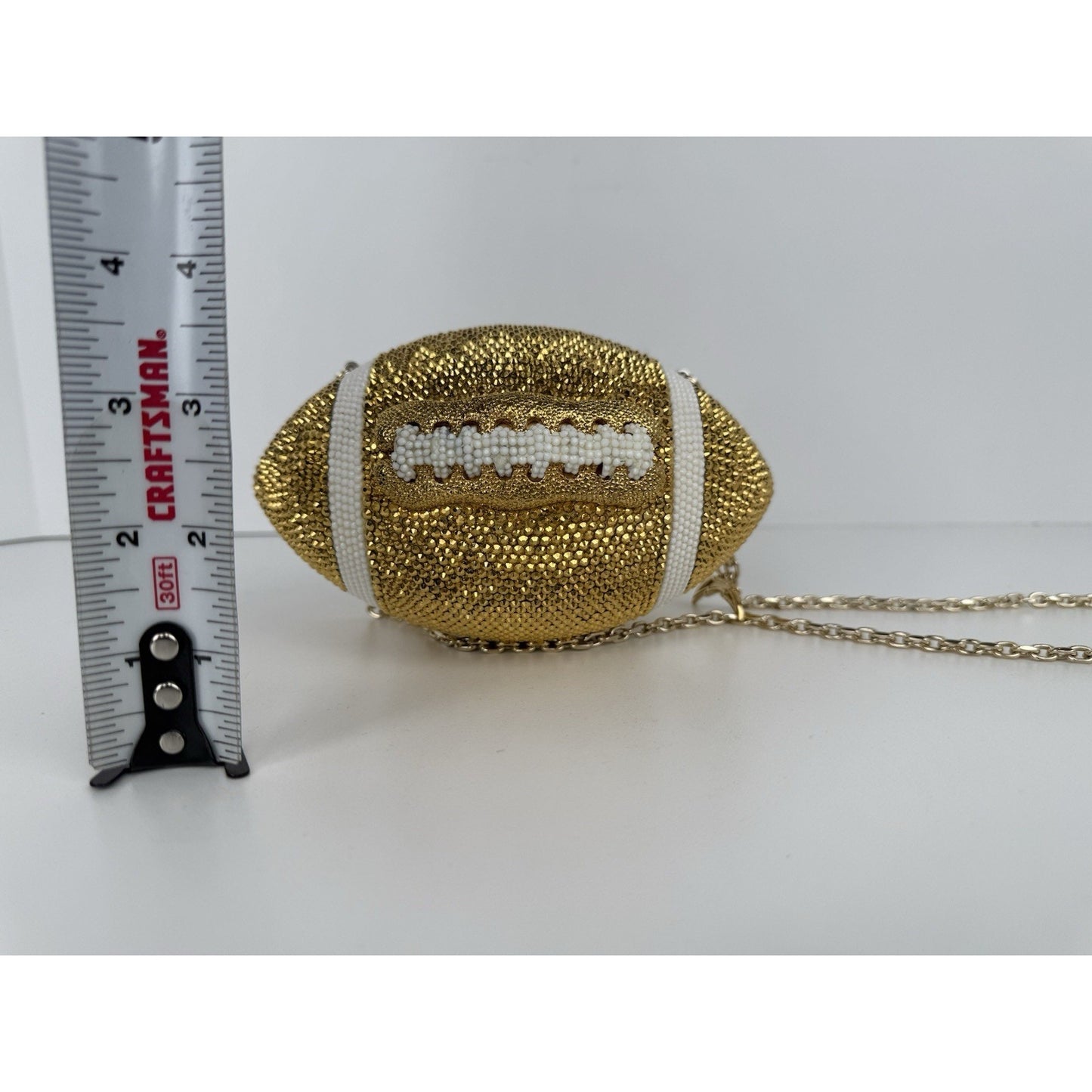 Judith Leiber Crystal Football Minaudiere Bag