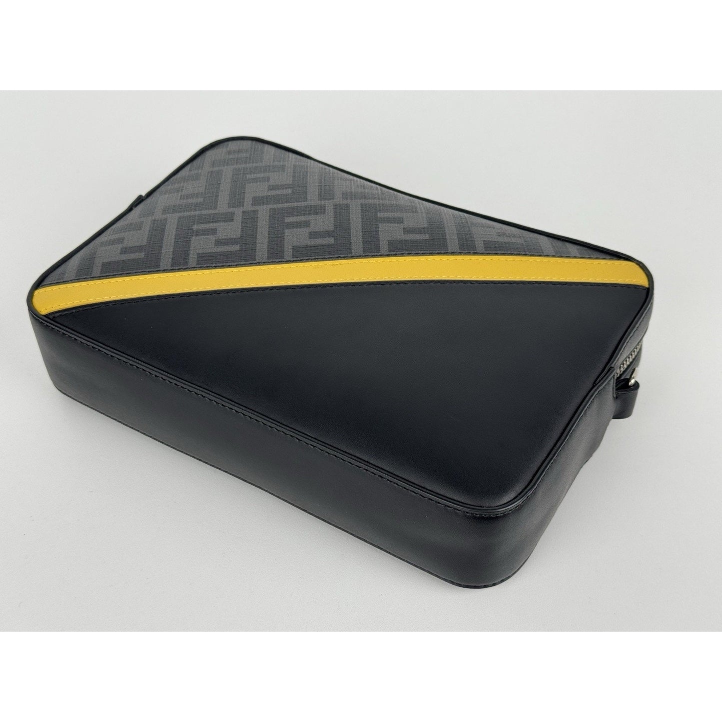 Fendi Diagonal Zucca Multicolor Camera Bag with Silver Hardware