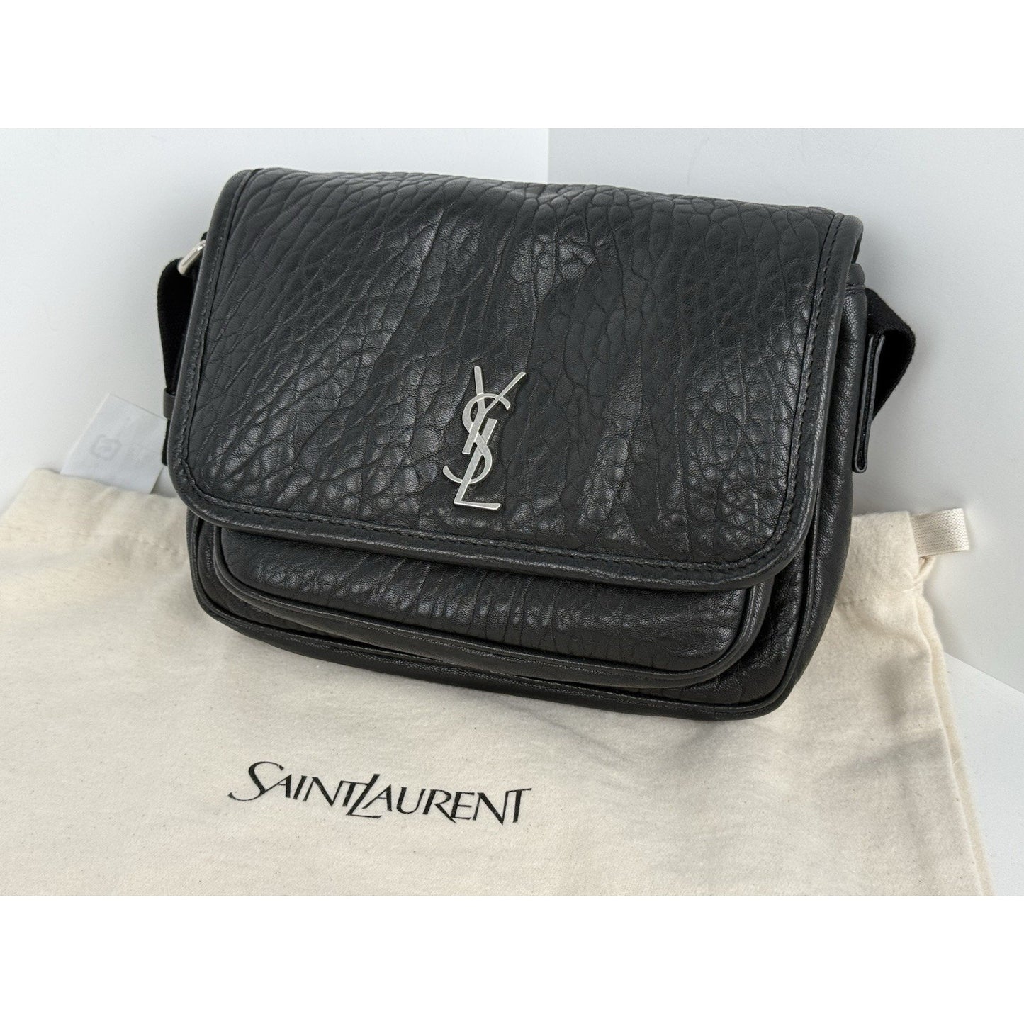 Saint Laurent Niki Messenger Bag Black with Silver Hardware B-2
