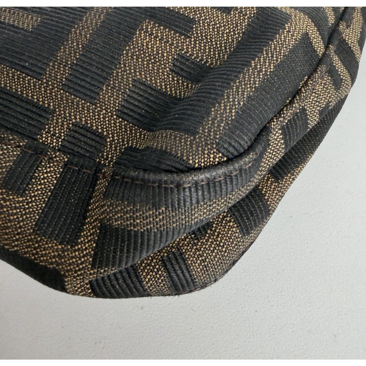 Fendi Zucca Mini Mamma Baguette Shoulder Bag in Brown FF Logo Canvas S