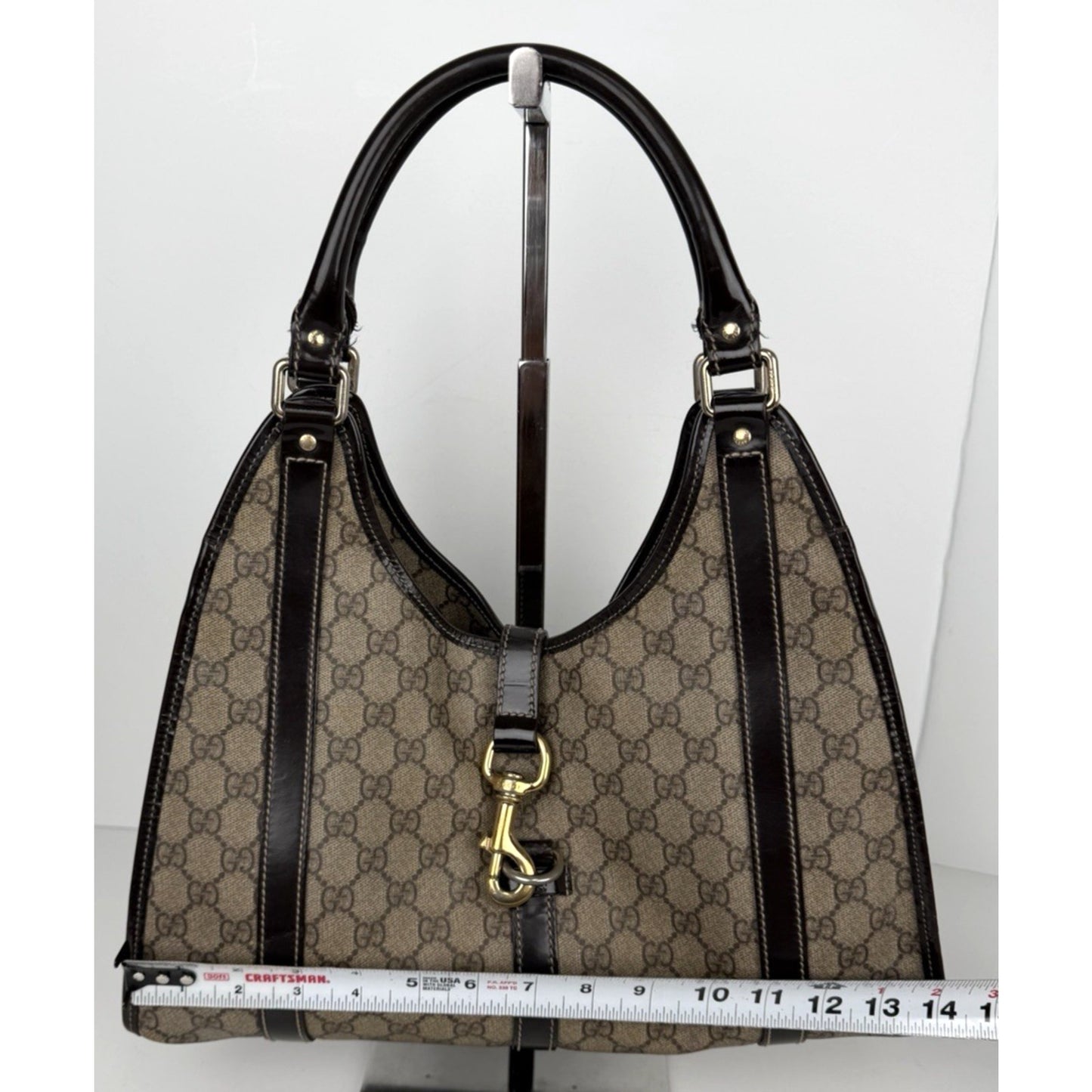 Gucci Joy Medium Shoulder Bag in GG Supreme Coated Canvas with Leather Trim S