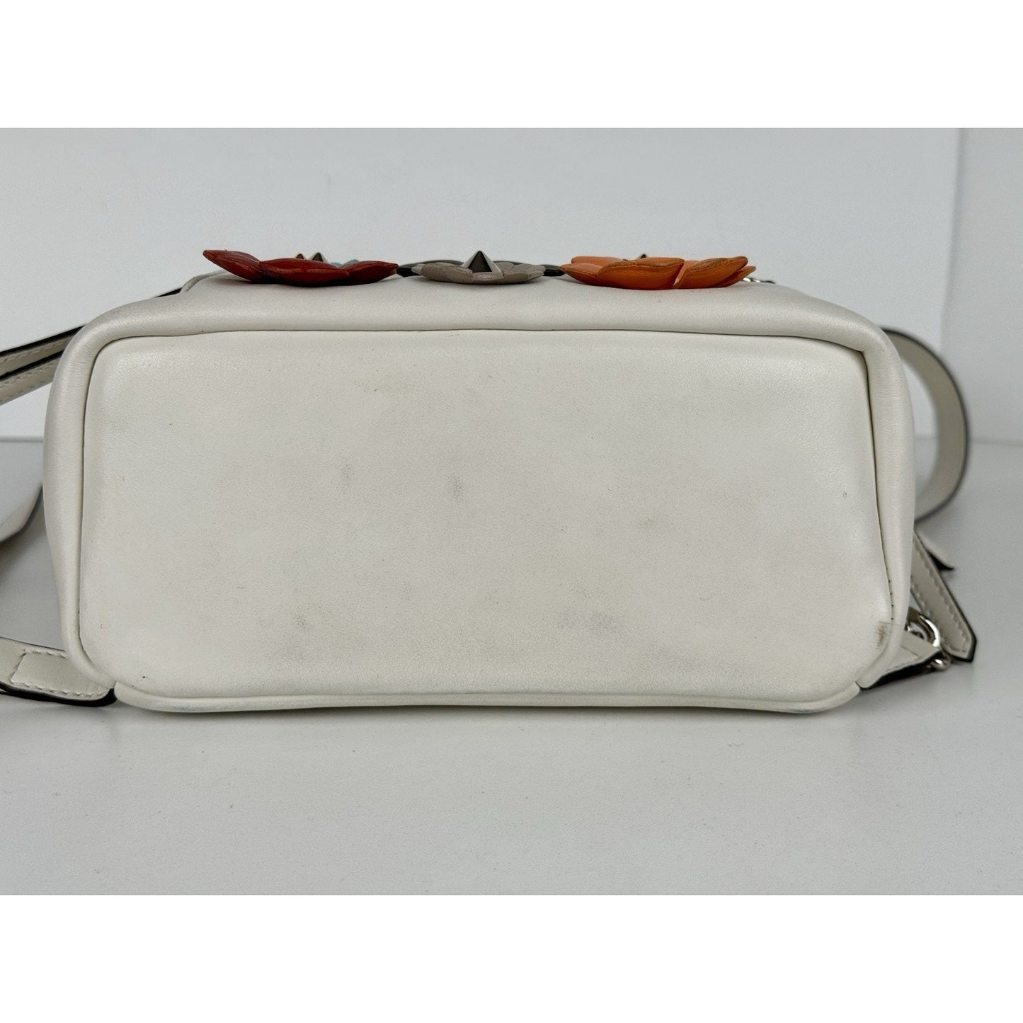 Fendi Flowerland Mini Backpack White Multicolor Leather C-6