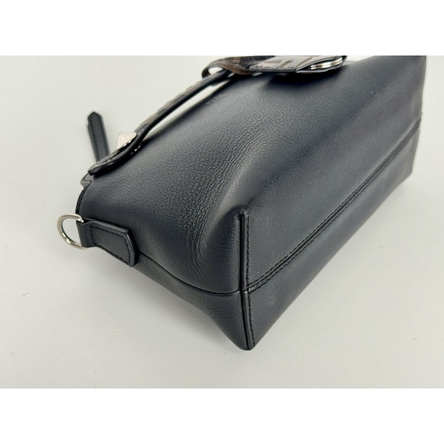 Fendi By The Way Mini Bag Black Leather Brown Trim B-1