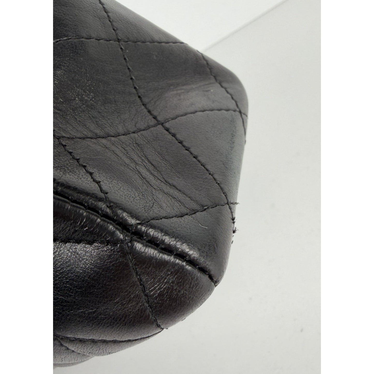 Chanel Classic Double Flap Bag Medium Black Leather Silver Hardware 2008-2009 U3