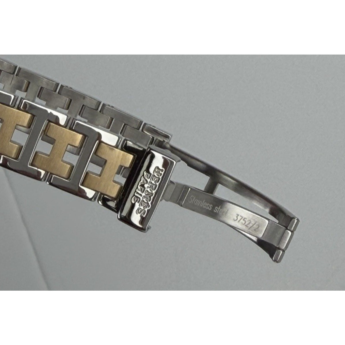 Hermes Two-Tone Stainless Steel Clipper Classique PM Watch with White Dial