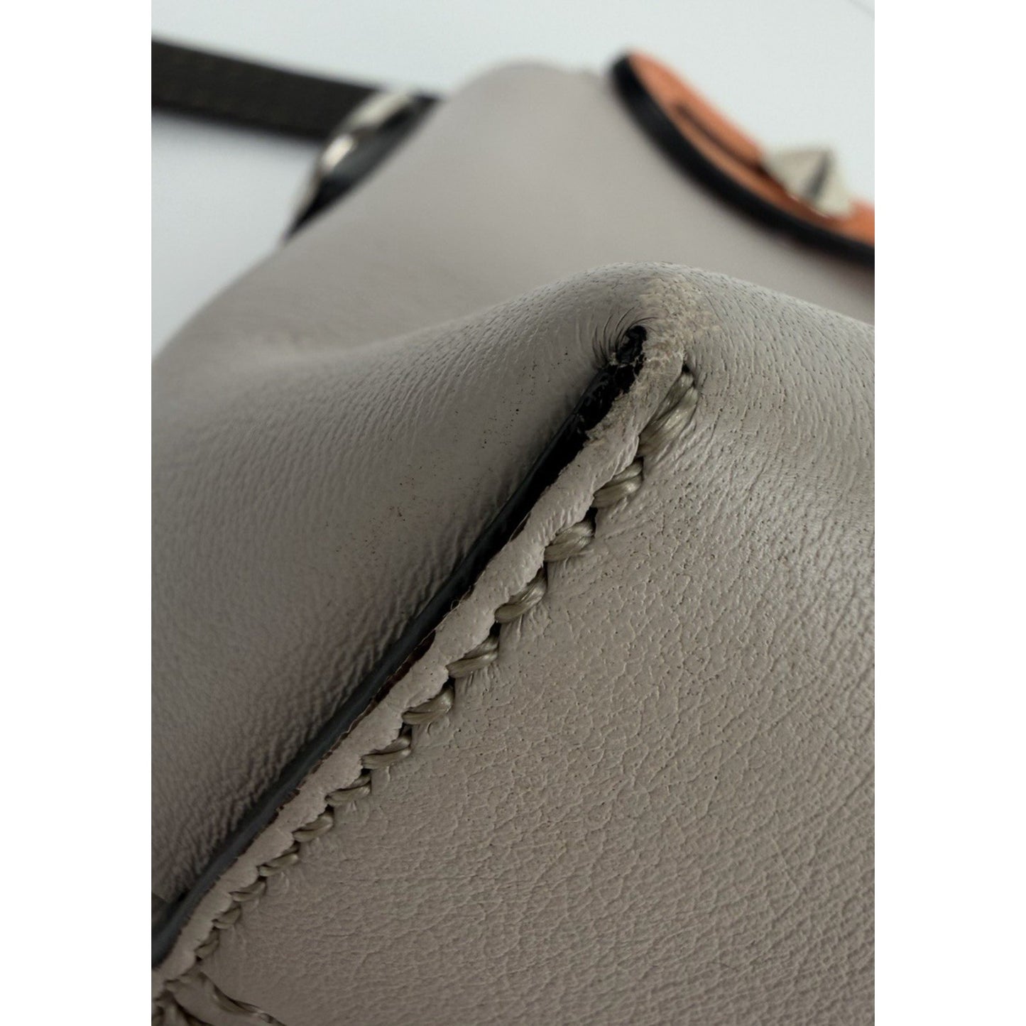 Fendi By The Way Shoulder Bag Small Gray & Brown Calfskin Leather S22