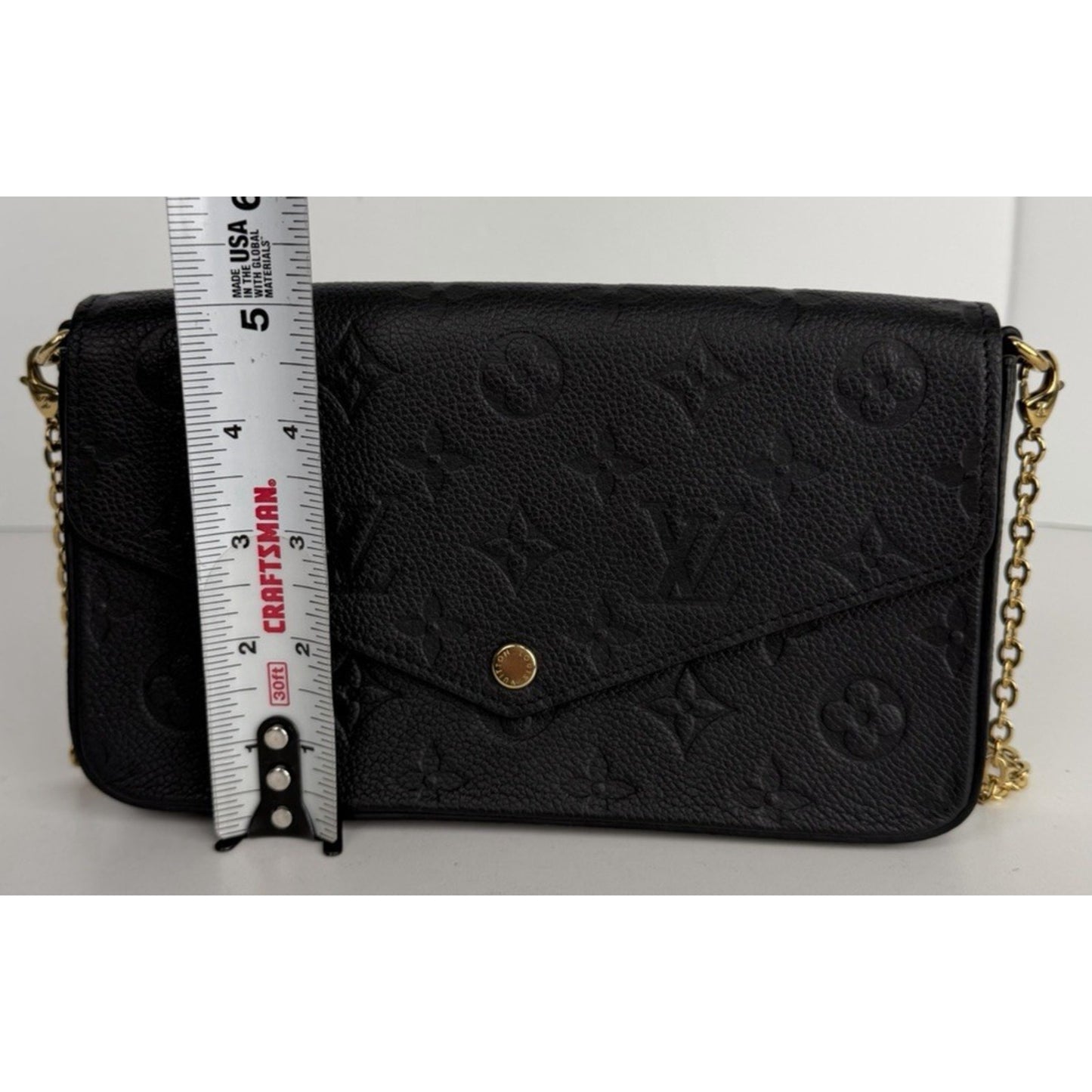 Louis Vuitton Pochette Felicie Wallet Bag in Black Monogram Empreinte NFC S11