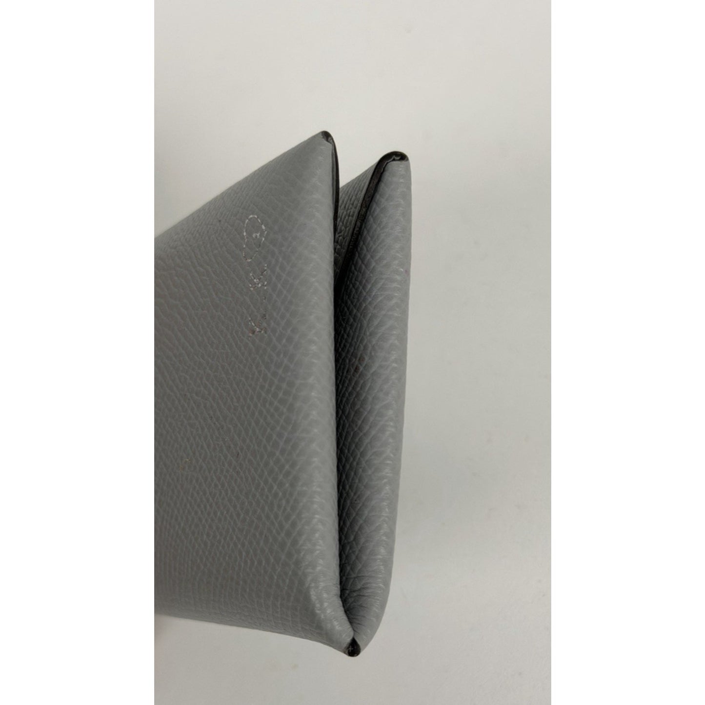 Hermes Calvi Duo Compact Card Holder in Grey Epsom Leather