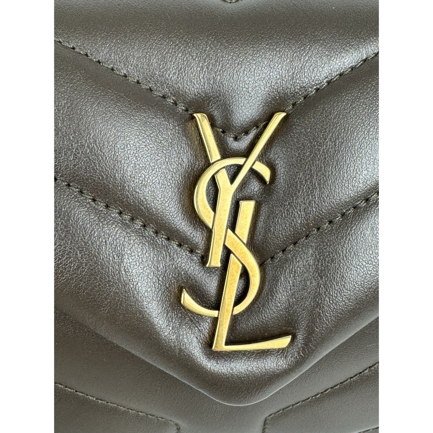 Saint Laurent Toy Loulou Y-Quilted Crossbody Bag Dark Green C-6