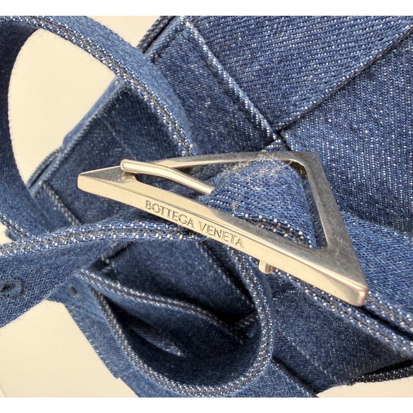 Bottega Veneta Cassette Crossbody Bag in Blue Denim Intrecciato Regular C3