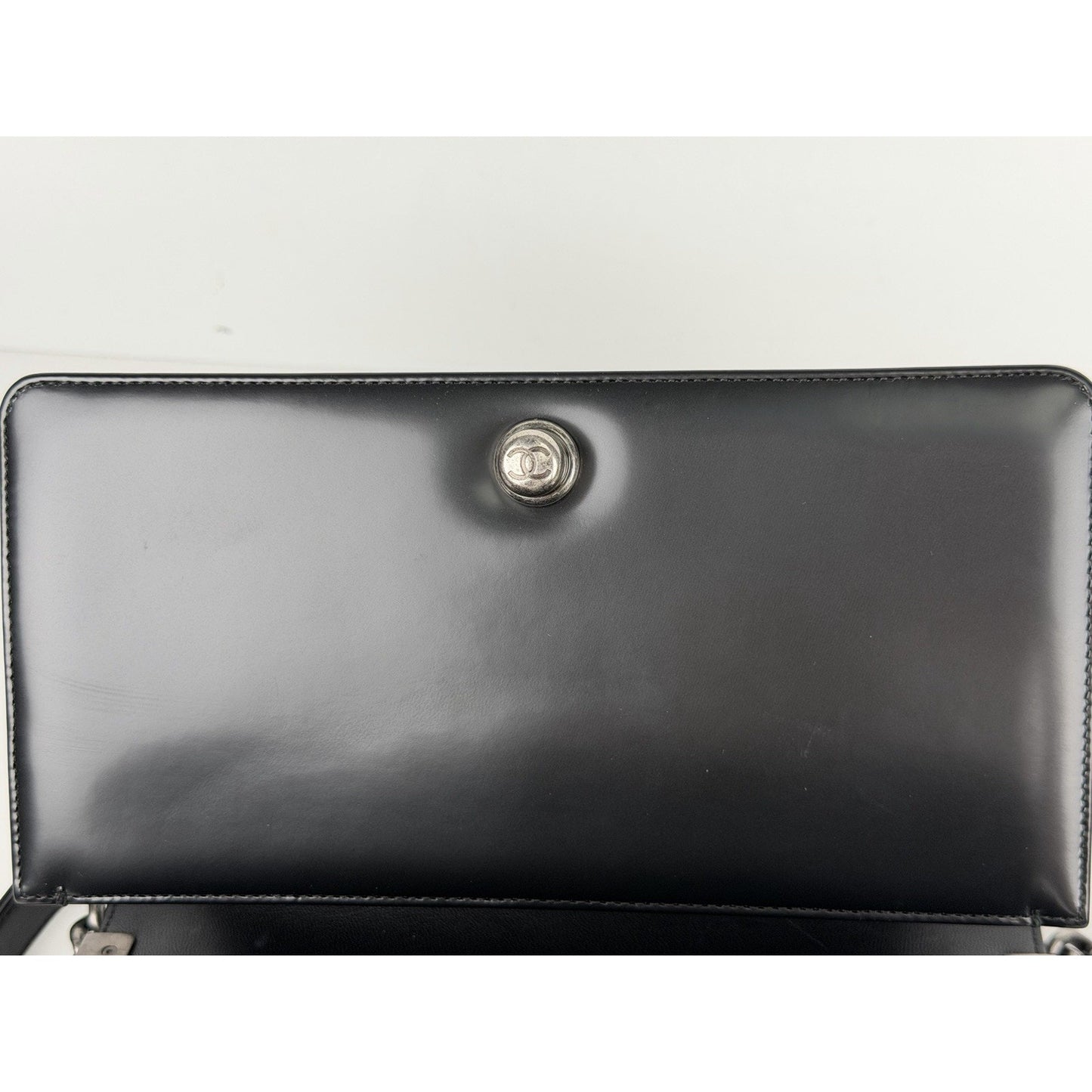 Chanel Reverso Boy Bag Medium in Black Calfskin Leather 2015-2016 B6