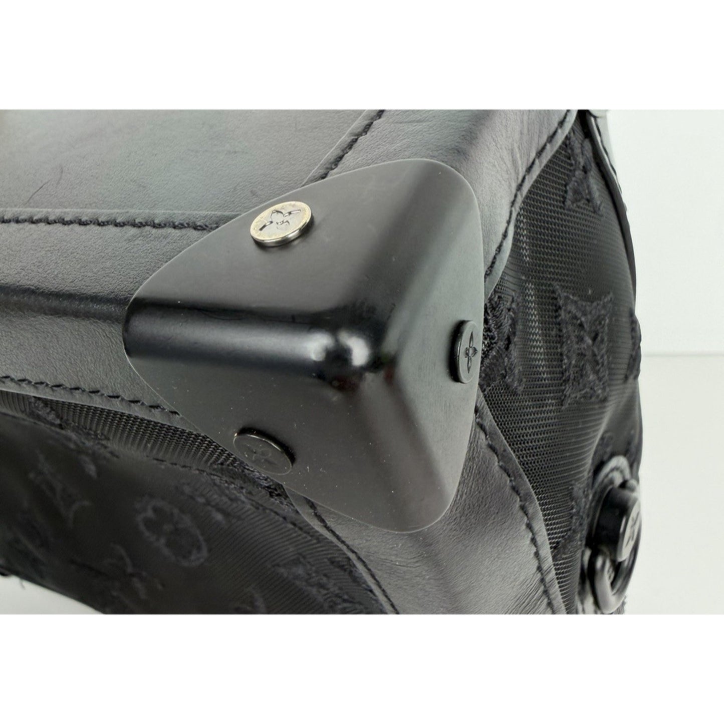 Louis Vuitton Monogram See Through Soft Trunk Shoulder Bag in Black Mesh 2019
