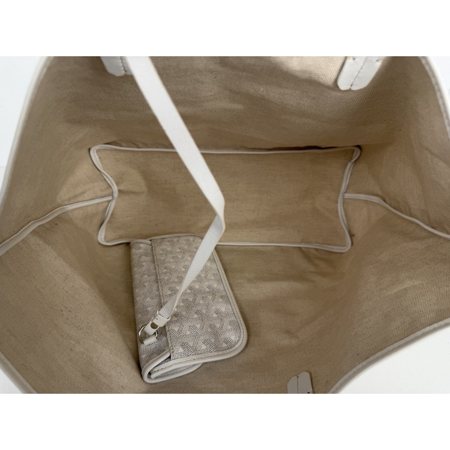 Goyard Saint Louis PM Tote Bag in White Goayrdine Coated Canvas B-2