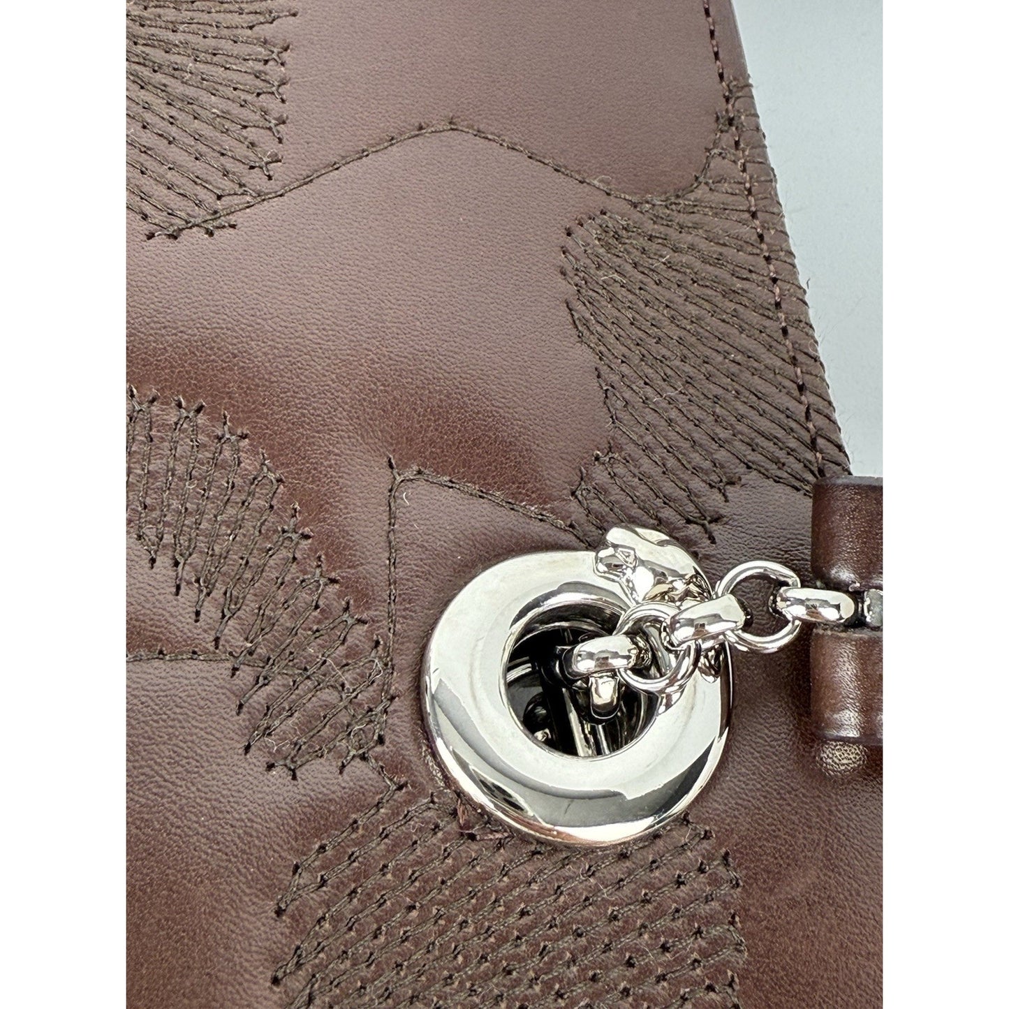 Cartier Panthere Brown Leather Shoulder Bag