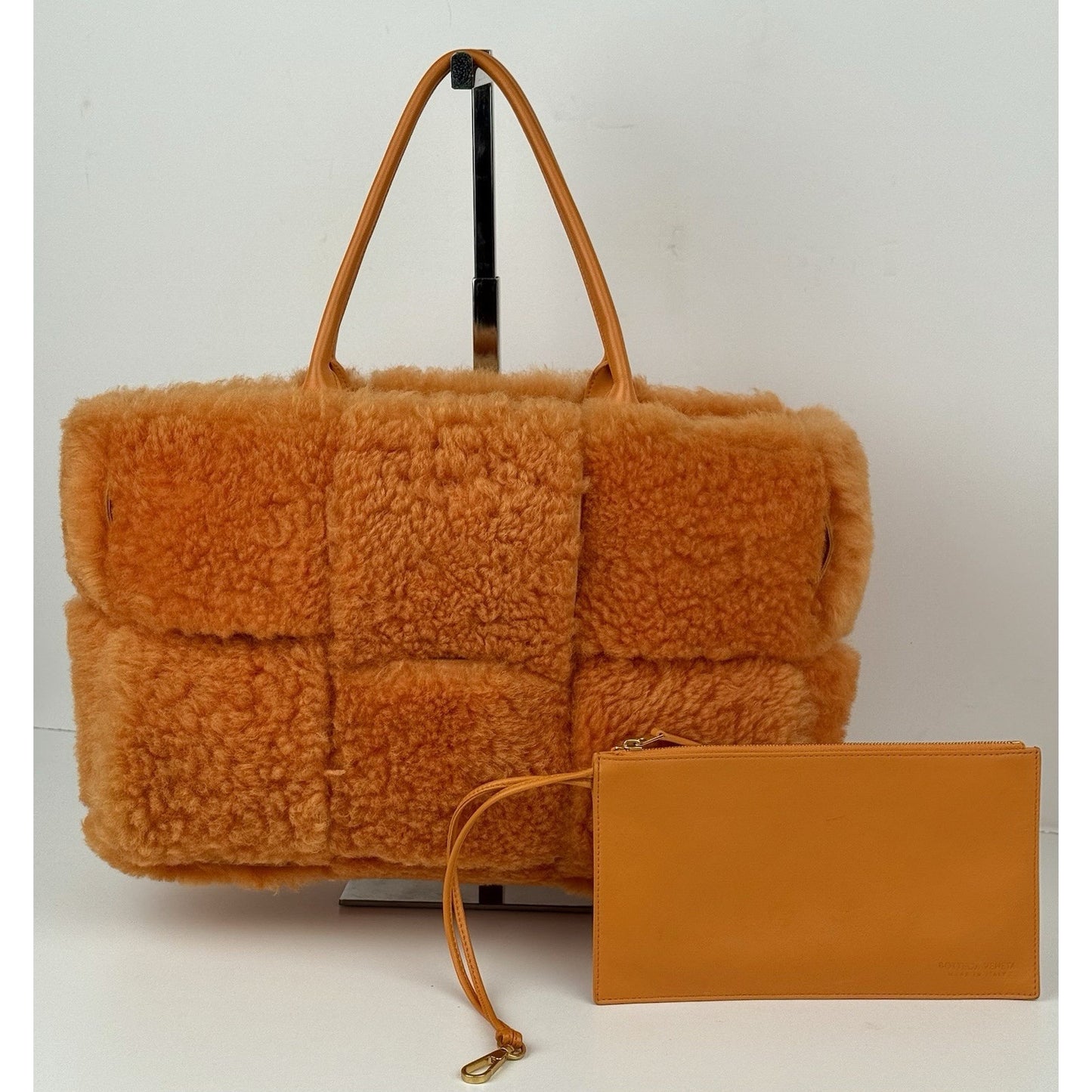 Bottega Veneta Arco Medium Intrecciato Shearling Leather Women's Tote