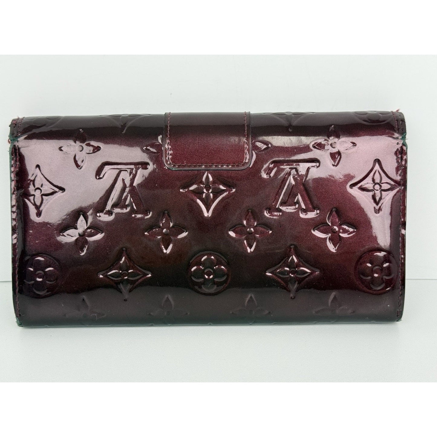 Louis Vuitton Monogram Vernis Sarah Noeud Bow Flap Wallet Rouge Fauviste