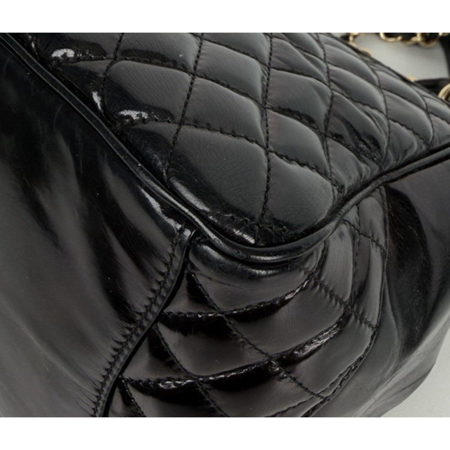 Chanel Mademoiselle Kelly Flap Bag in Black Quilted Patent Leather 2009 B5