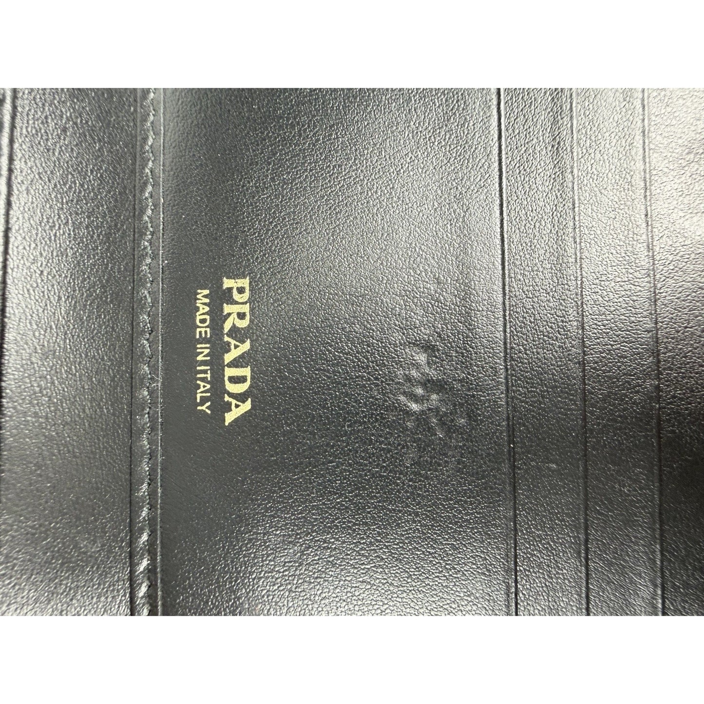 Prada Small Saffiano and Smooth Leather Bifold Wallet in Black