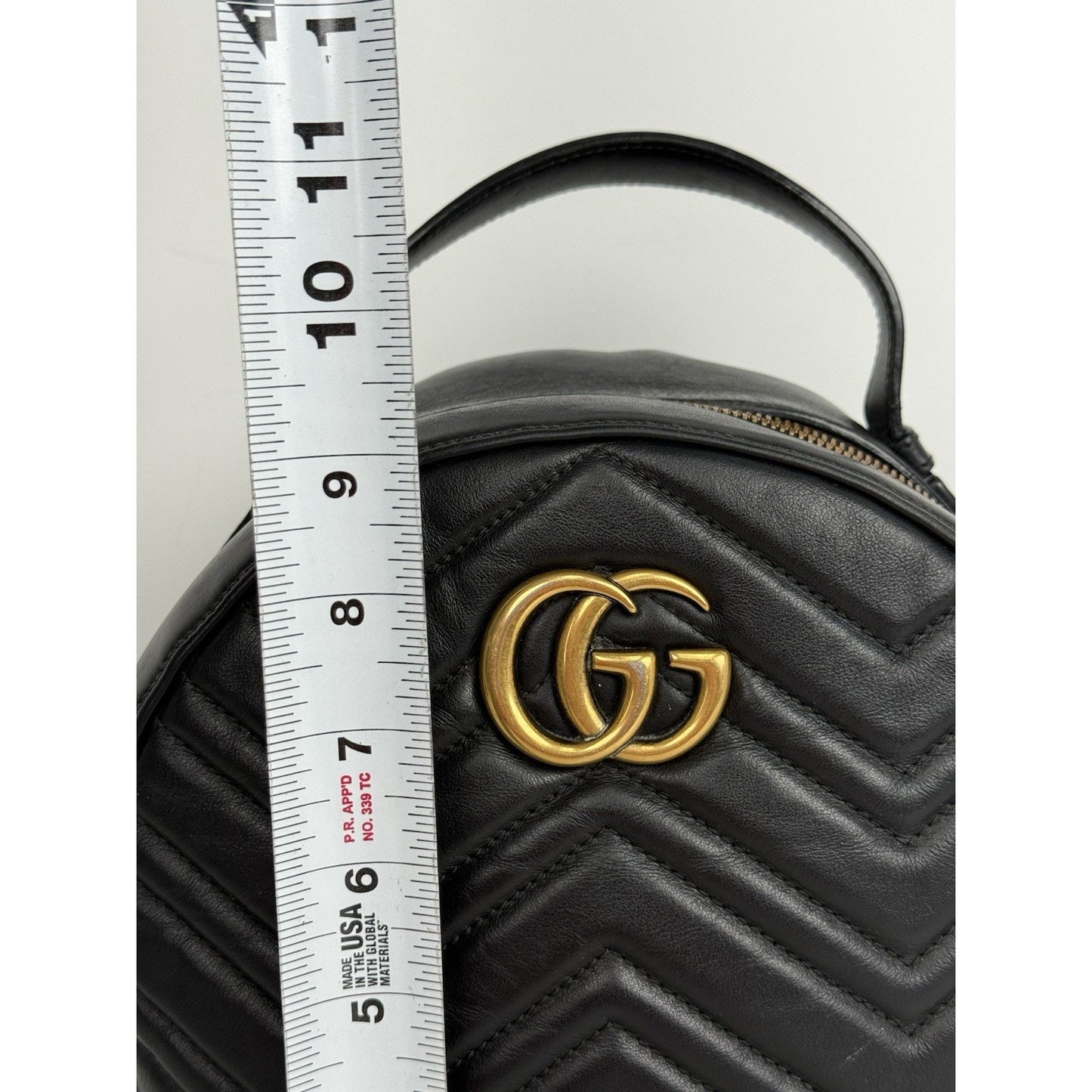 GUCCI Calfskin Matelassé GG Marmont Dome Backpack Black