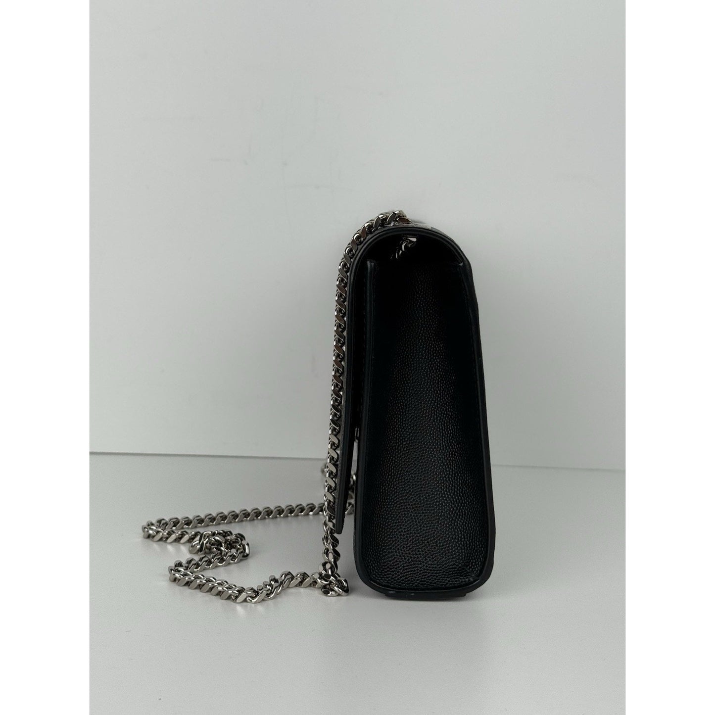 Saint Laurent Kate Grained Black Leather Chain Strap Shoulder Bag