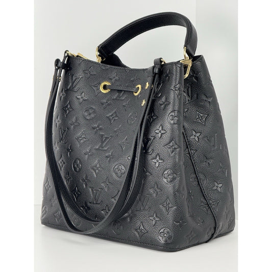 Louis Vuitton Neo Noé MM Empreinte Black Leather Women's Bucket Bag