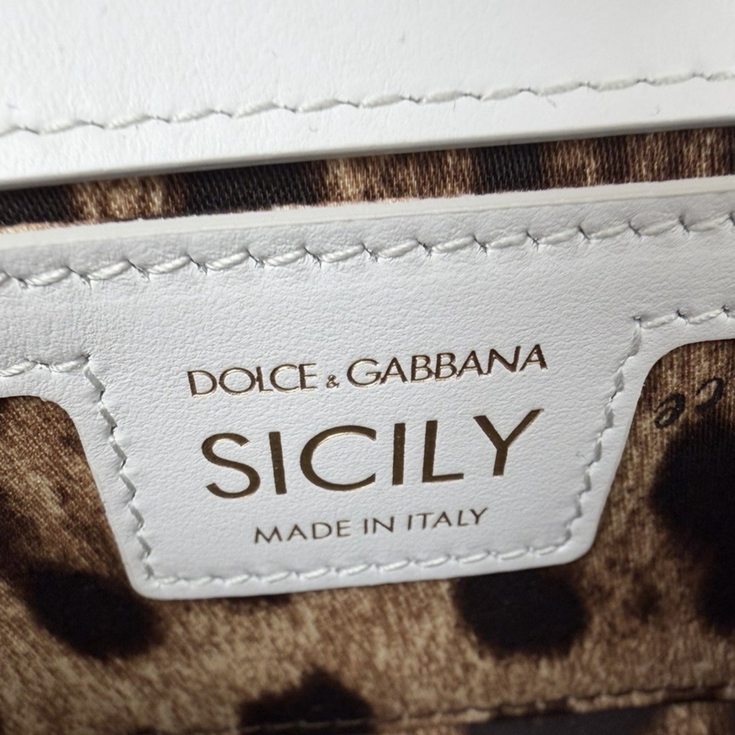 Dolce & Gabbana Sicily East-West Small Top Handle Bag in White Leather B1