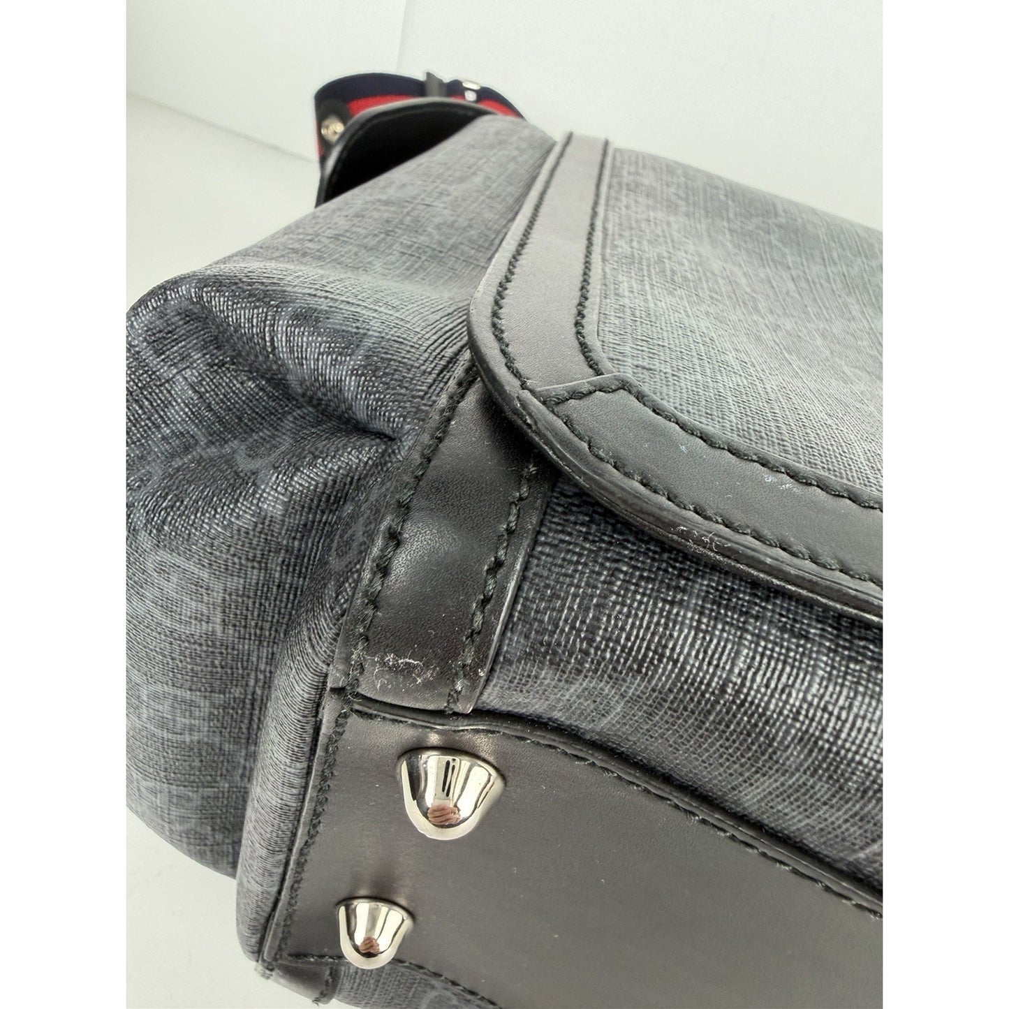 Gucci Diaper Changing Bag Large in Black GG Supreme Monogram Coated Canvas S