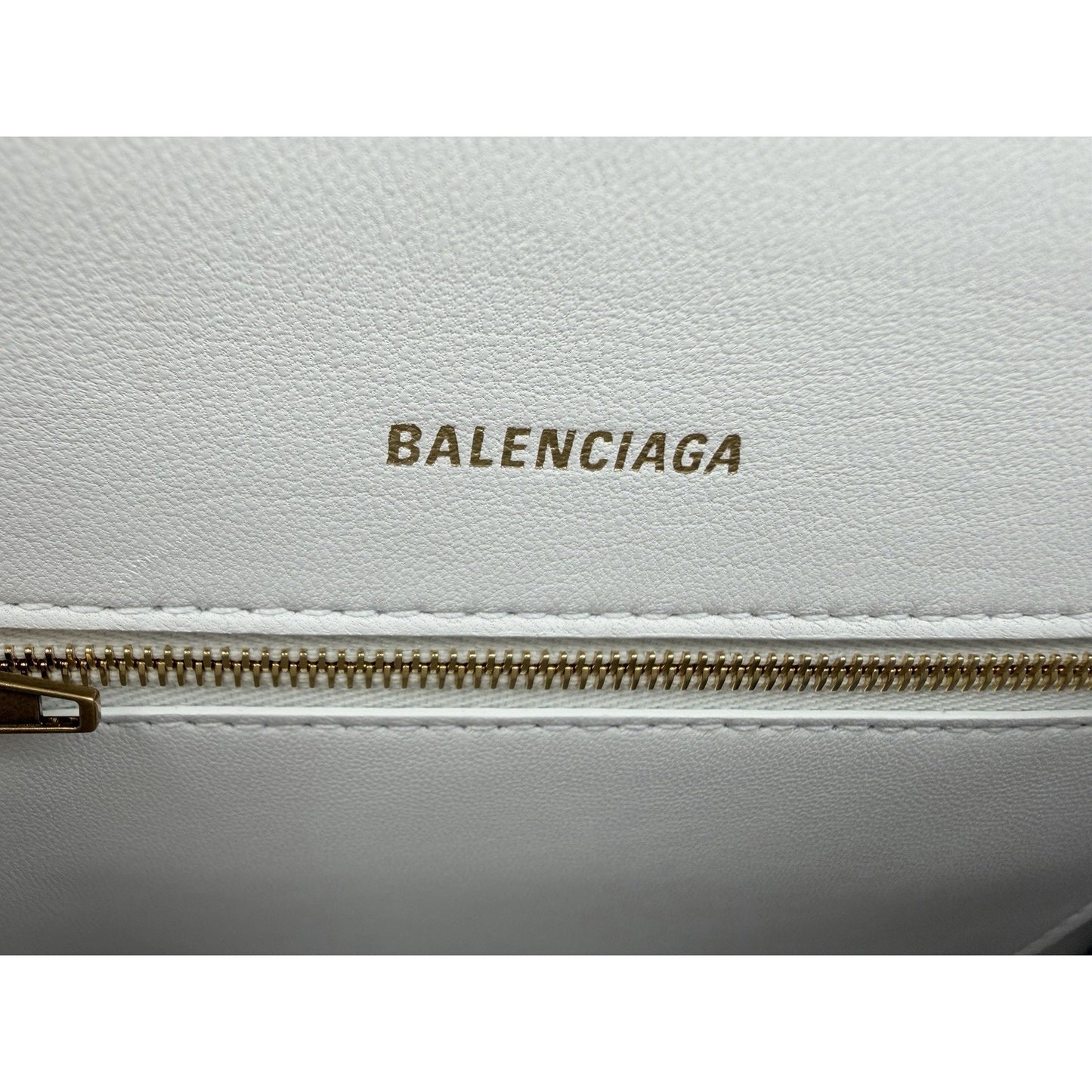 Balenciaga Small Hourglass Bag in White Crocodile-Embossed Leather S18