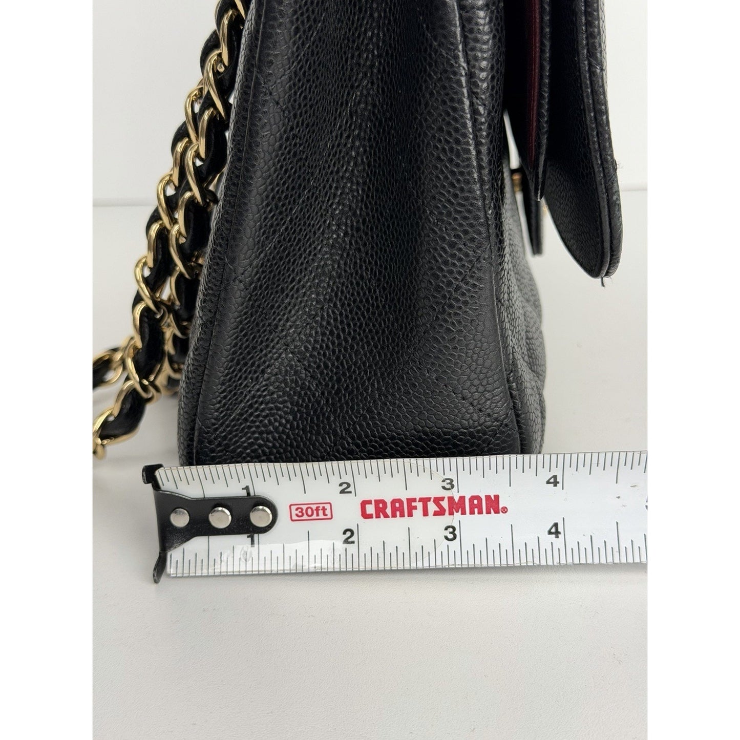 Chanel Classic Caviar Jumbo Double Flap Bag in Black Leather 2009-2010 U1