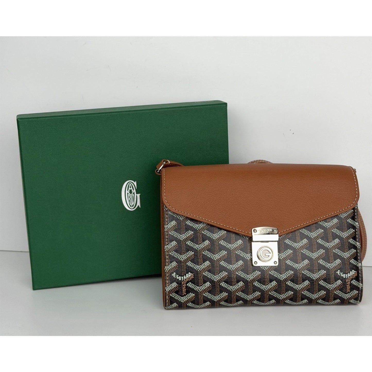 Goyard Goyardine Calfskin Chypre Wallet Pouch in Black and Gold Coated Canvas E1