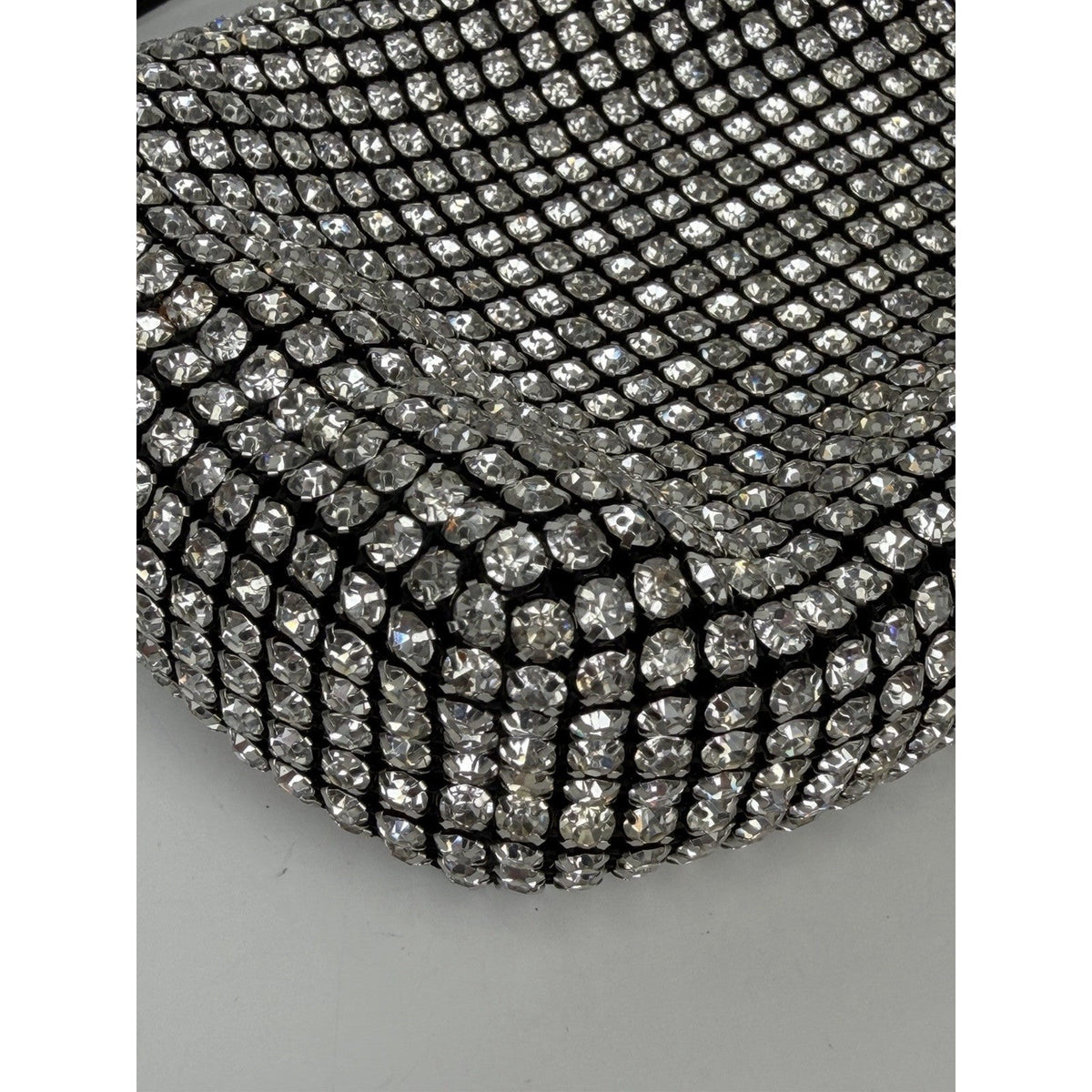 Alexander Wang Crystal Pouch Top Handle Bag in Black Allover Rhinestone Mesh S02