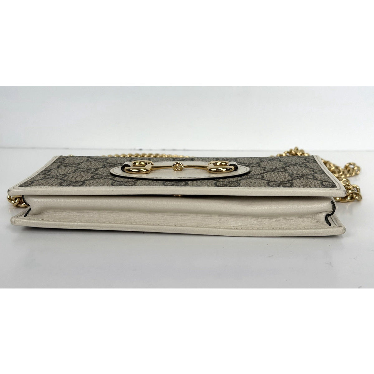 Gucci Horsebit 1955 Wallet On Chain Bag in Brown GG Supreme Monogram Canvas S-02