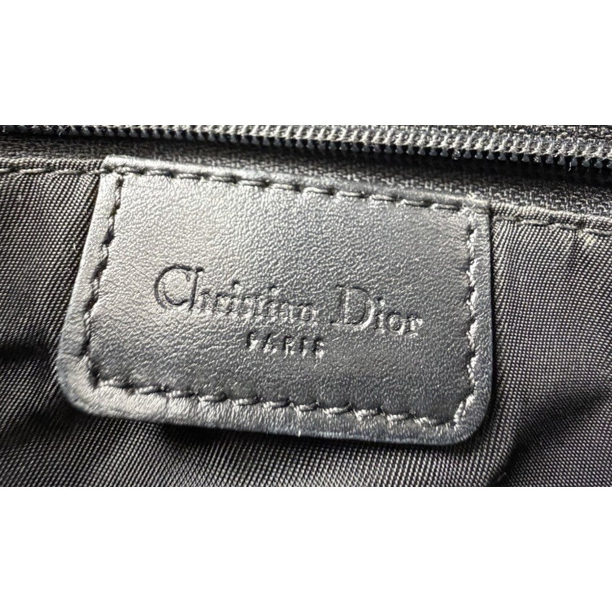 Christian Dior Monogram Double Saddle Bag Black Canvas Vintage John Galliano D4