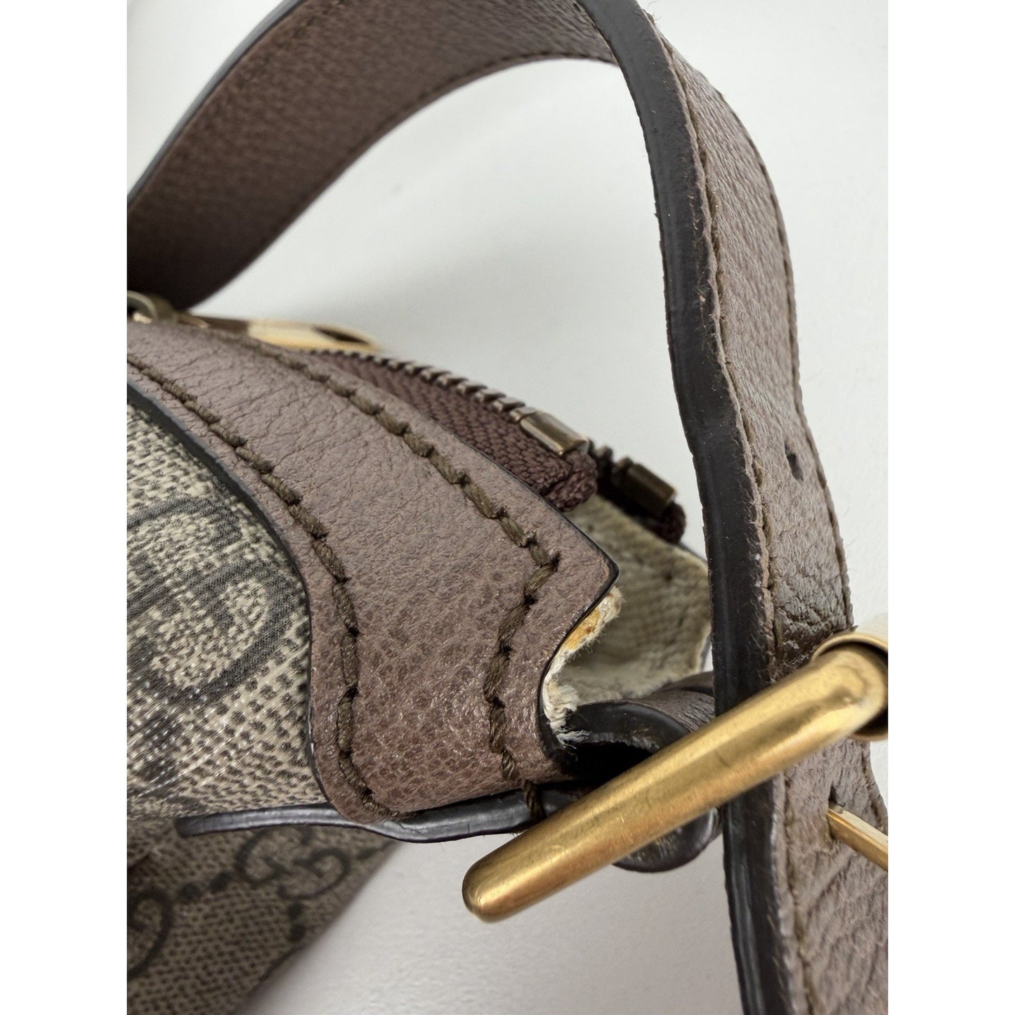 Gucci Ophidia GG Supreme Large Half Moon Hobo Bag Beige Coated Canvas S