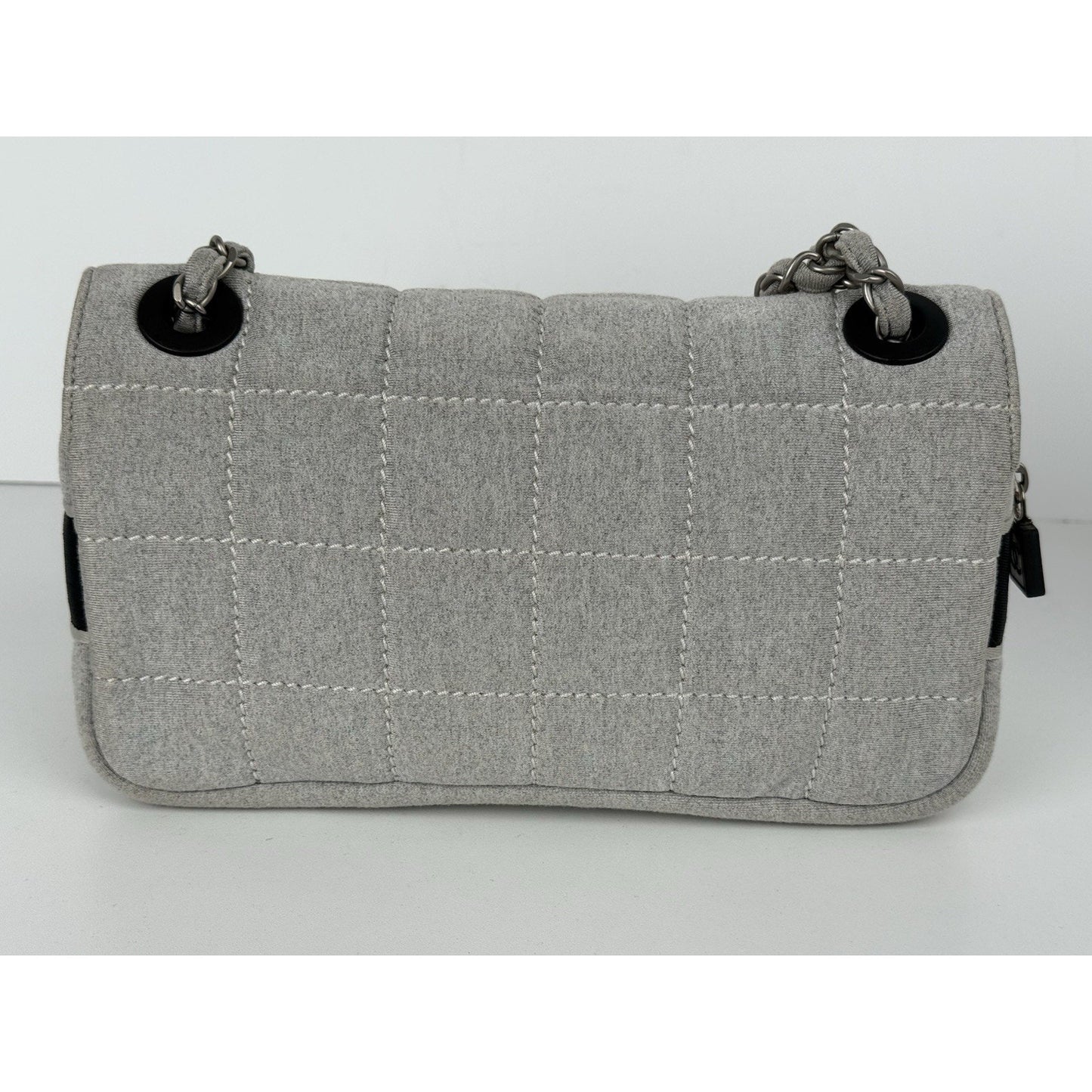 Chanel Sport Line 2006 Quilted Denim Jersey Shoulder Bag