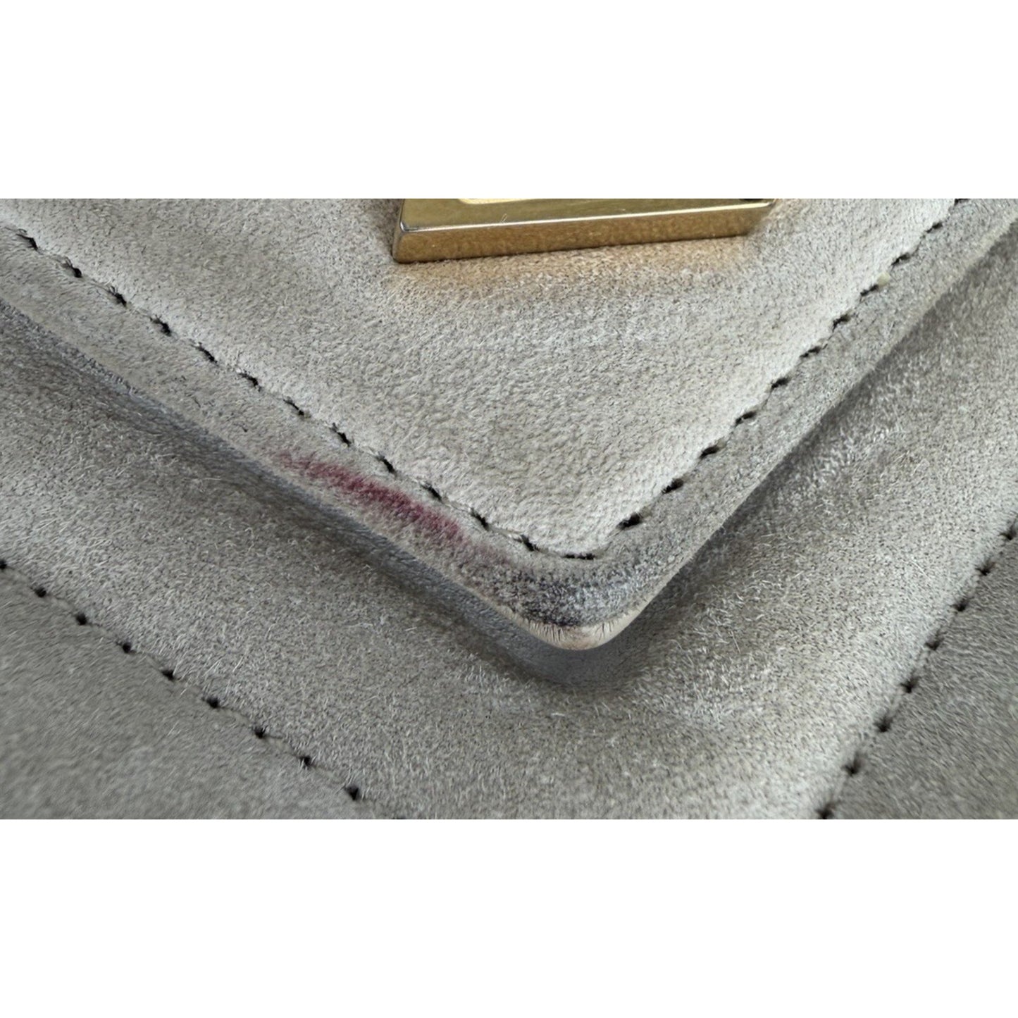 Saint Laurent Medium College Bag in Quilted Taupe Suede S10