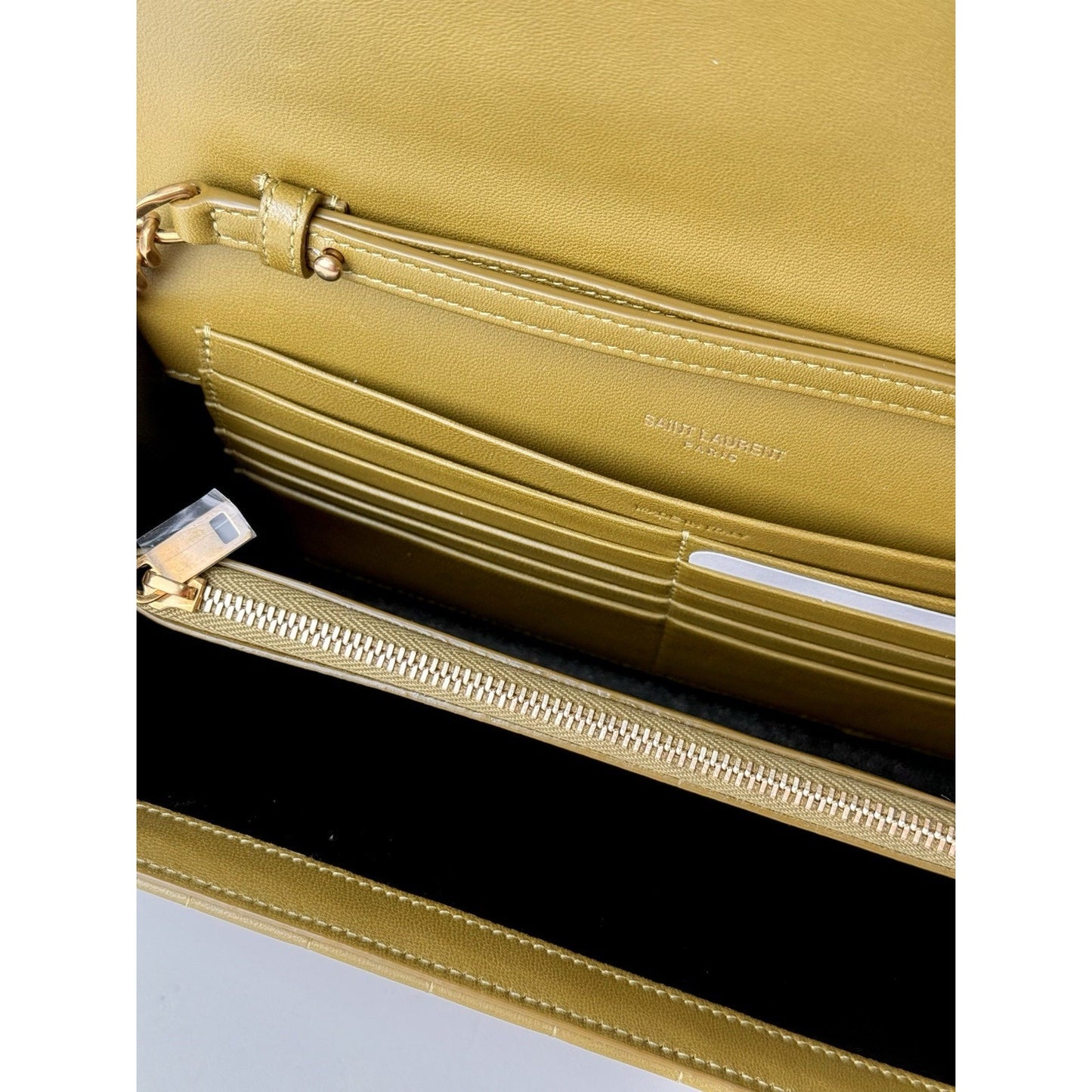 Saint Laurent Cassandre Quilted Leather Shoulder Bag Women's Green