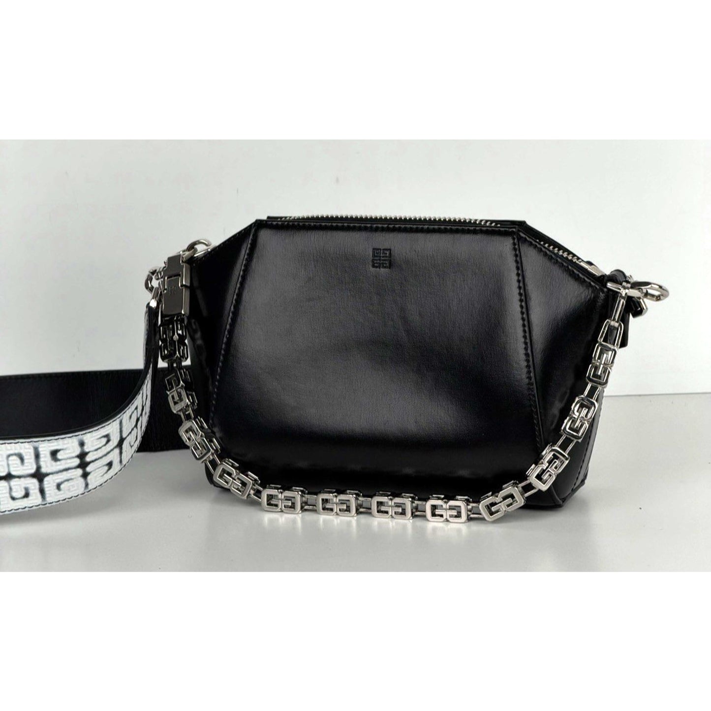 Givenchy Antigona XS 4G Crossbody Bag in Black Leather with Silver HW S08
