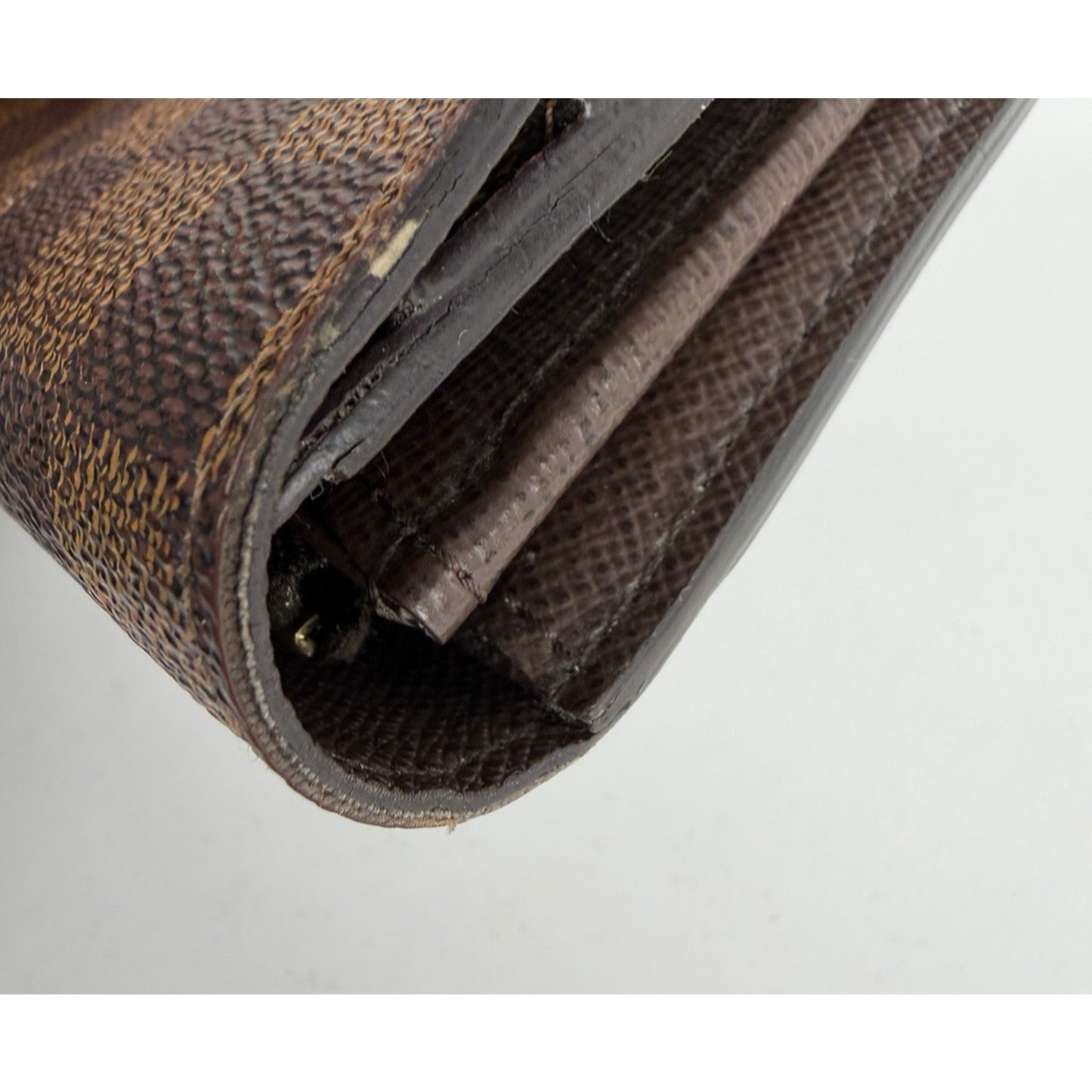 Louis Vuitton Sarah Wallet Damier Ebene Checkered Pattern Canvas S