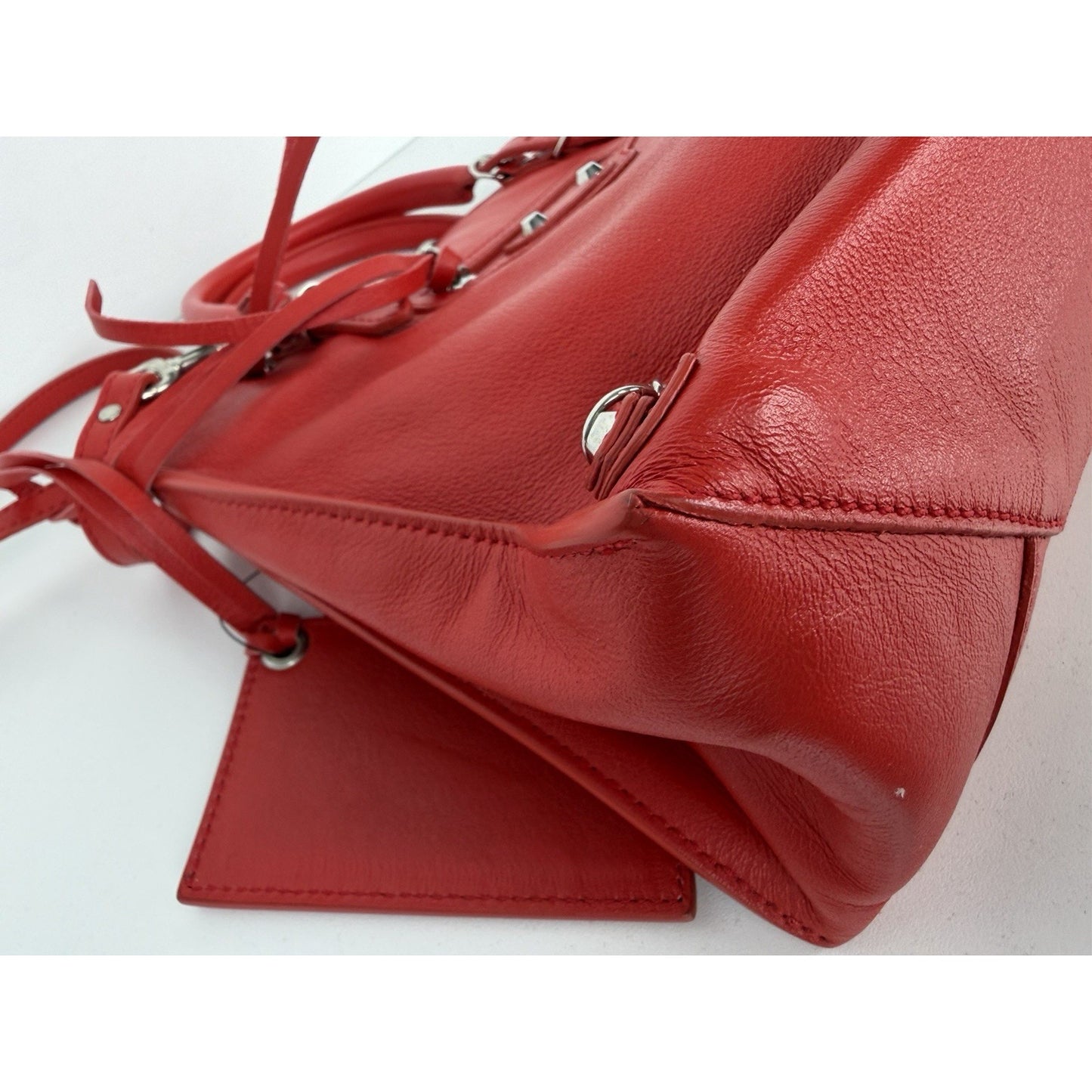 Balenciaga Papier A4 Zip-Around Tote Bag Mini in Red Calfskin Leather S-01