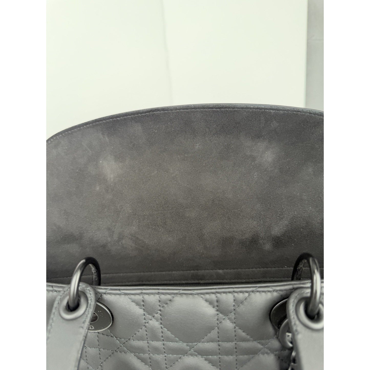 Christian Dior Ultra Matte Lady Dior Bag Large in Black Cannage Leather 2019 S